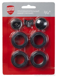 Комплект монтажный Royal Thermo 1”х3/4" черный