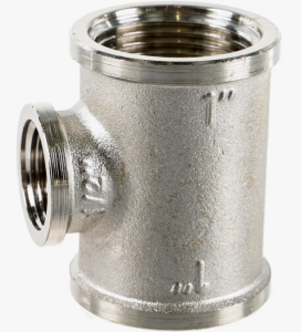 Тройник ВВВ 1'х1/2'х1' переходной, никелированный VALTEC