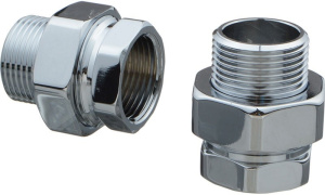 Американка прямая 1" для полотенцесушителя, в/н, хром (пара) TeRma