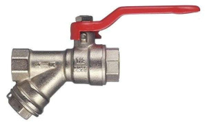 Кран шаровой 1/2' ВВ со встроенным фильтром длинная ручка VALTEC