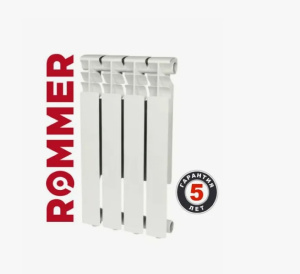 Биметаллический секционный радиатор 500/10 (10 секций) Optima BM (RAL9016), ROMMER